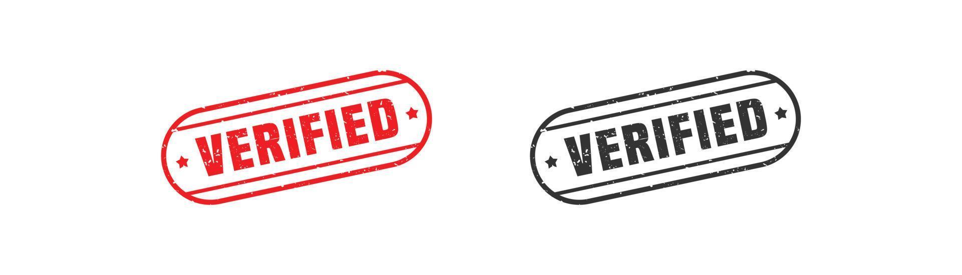 Verified stamp rubber with grunge style on white background. vector
