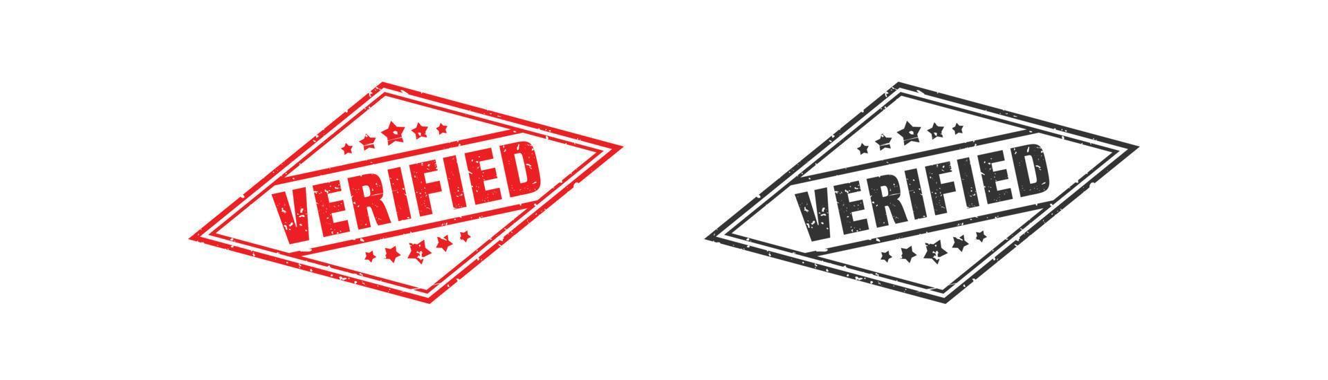 Verified stamp rubber with grunge style on white background. vector