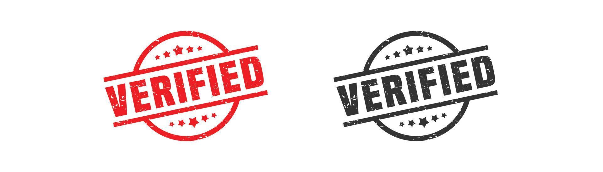 Verified stamp rubber with grunge style on white background. vector