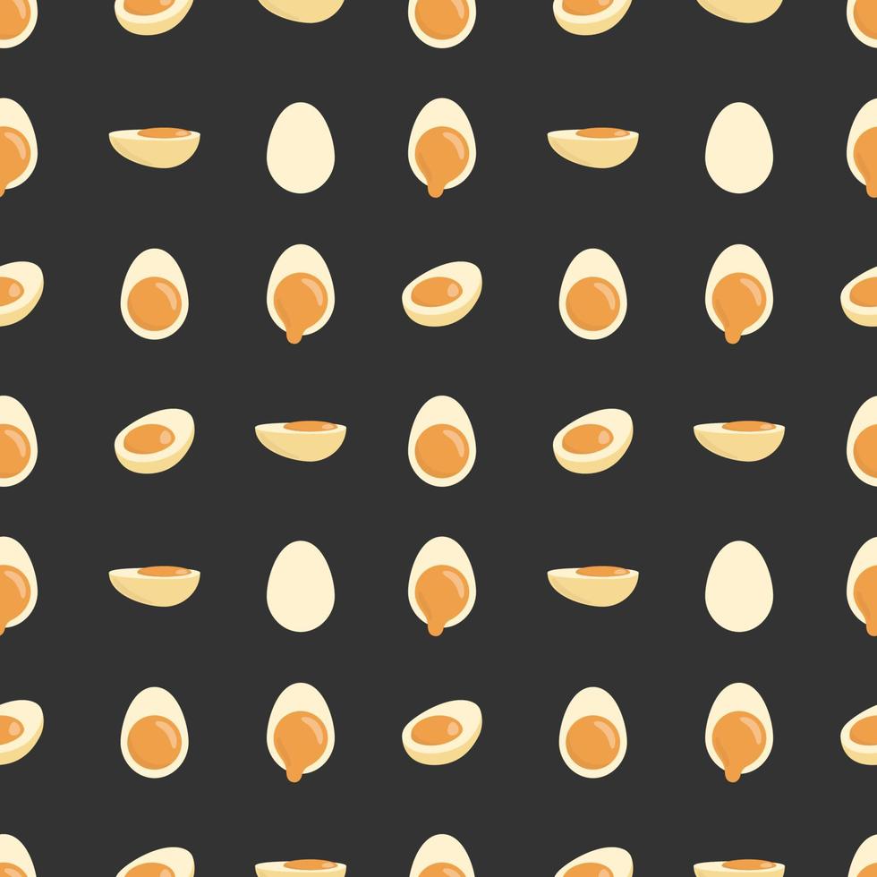 boiled egg in the gravy cut half vector illustration icon seamless pattern Gift Wrap wallpaper background