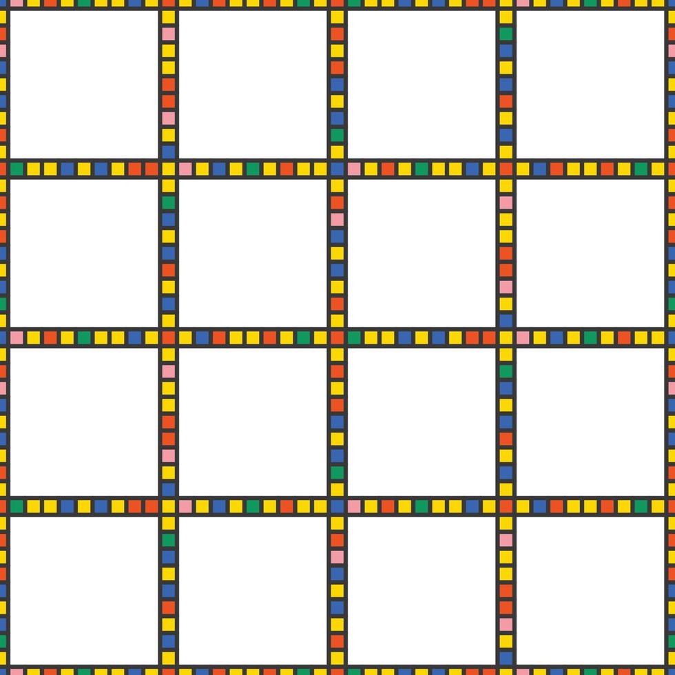 brightly colored squares arranged in a row seamless pattern Gift Wrap background wallpaper vector