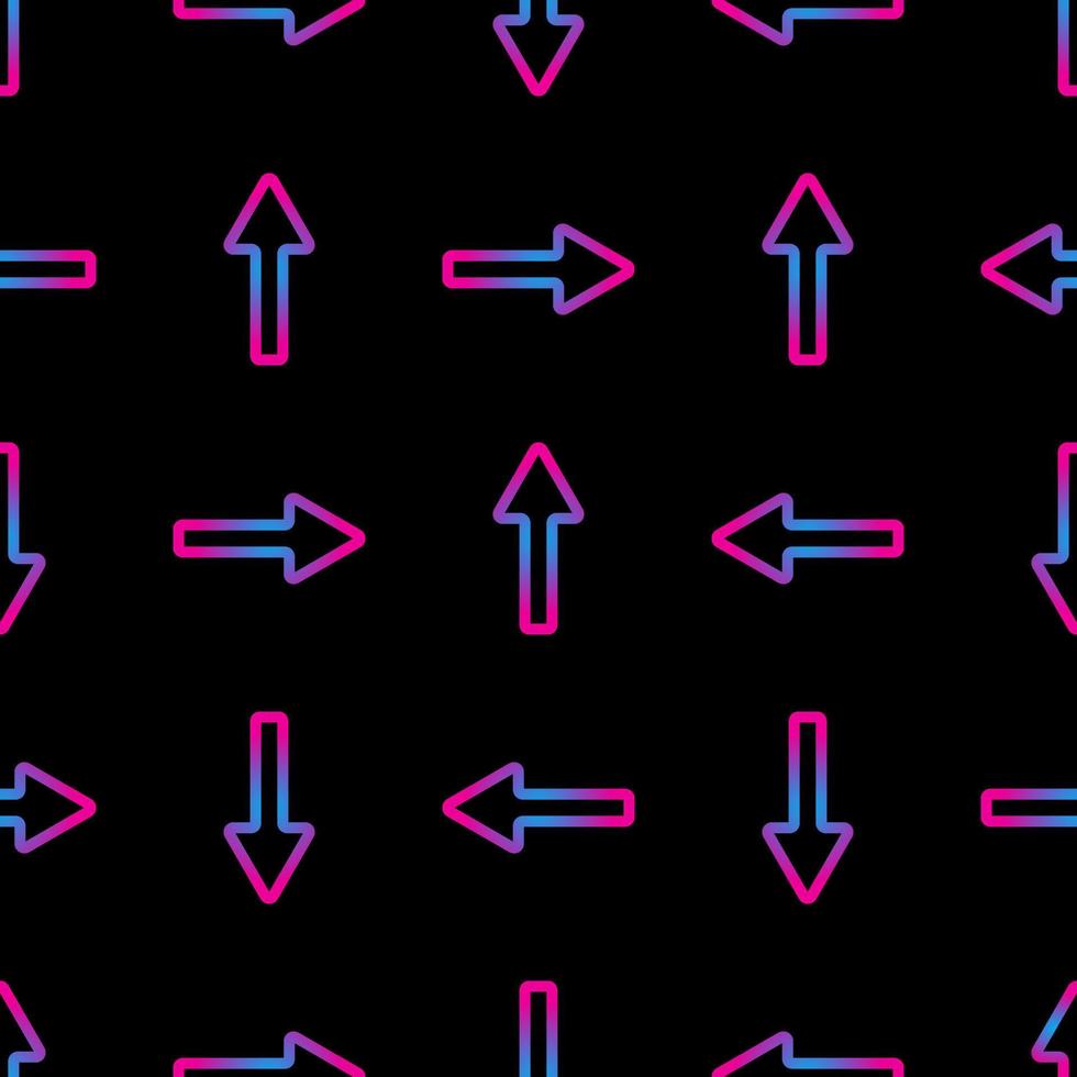 patrón de flecha de neón geométrico abstracto sin costuras. vector. vector
