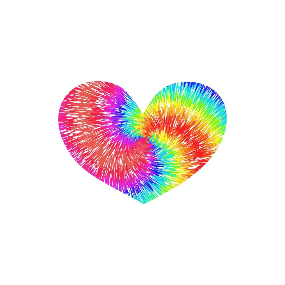 Abstract heart. Tie dye pattern. Vector illustration.