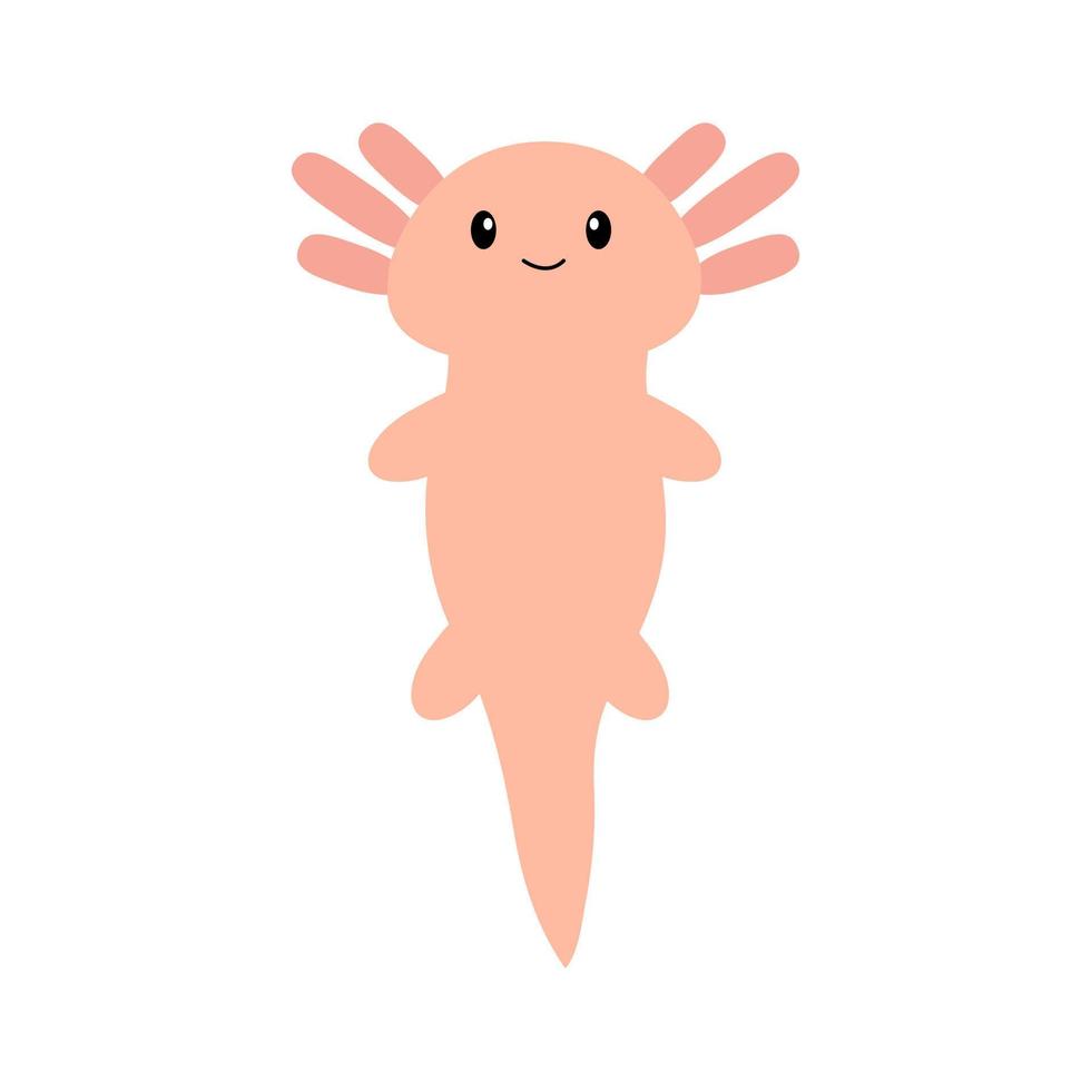 Cute cartoon axolotl. Vector illustration.