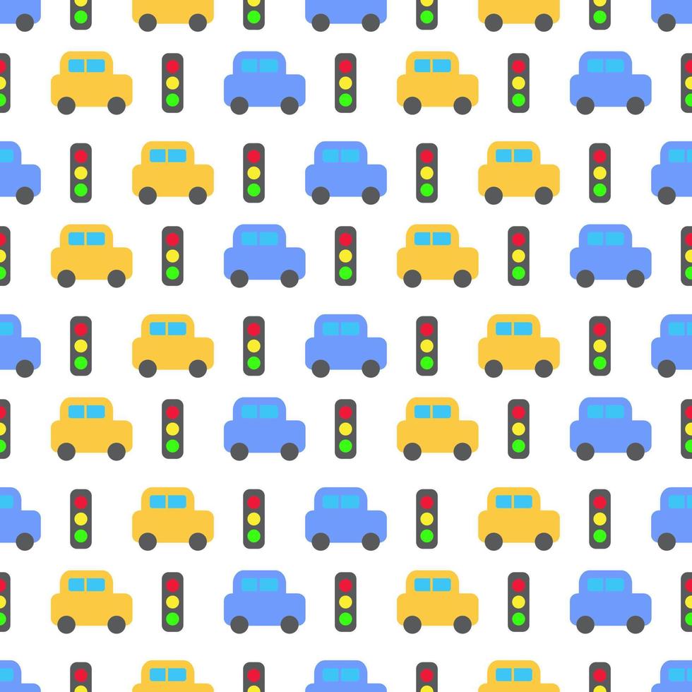 Cartoon cars seamless pattern. Vector illustration.