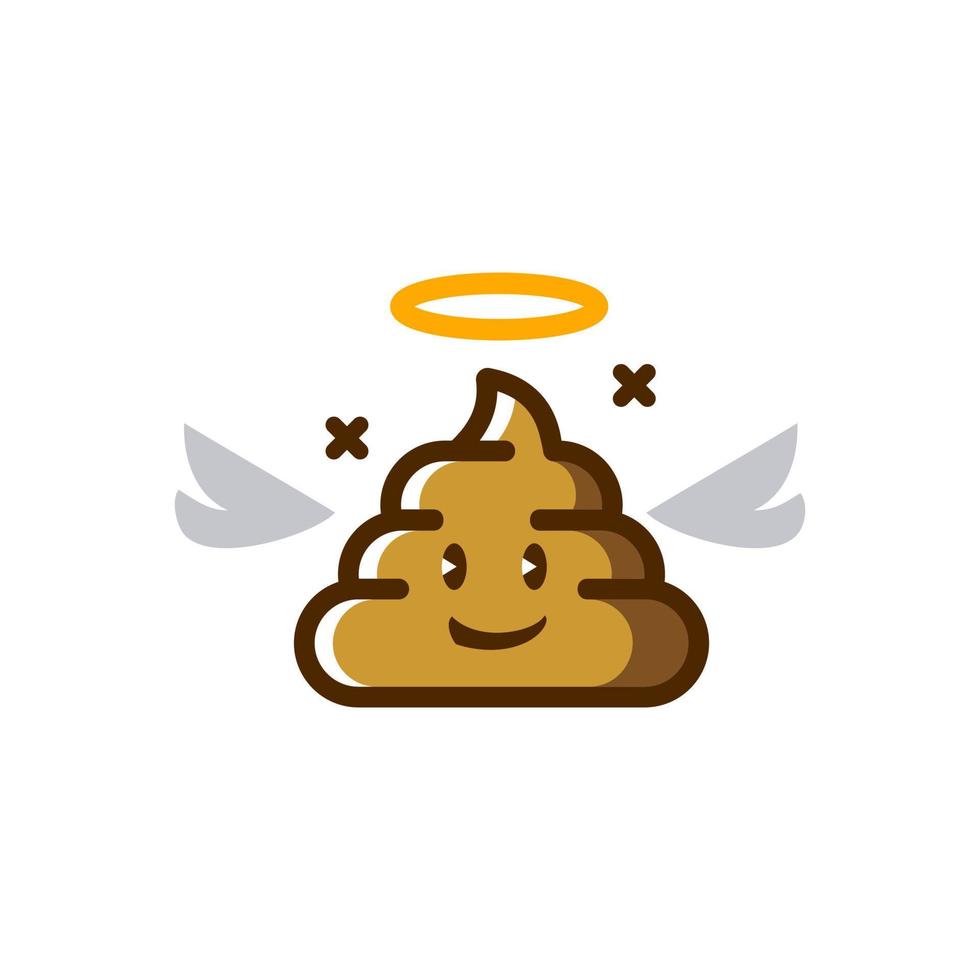 poop Vector. vector icon illustration design logo, Poop wearing black glasses mascot cartoon character design.