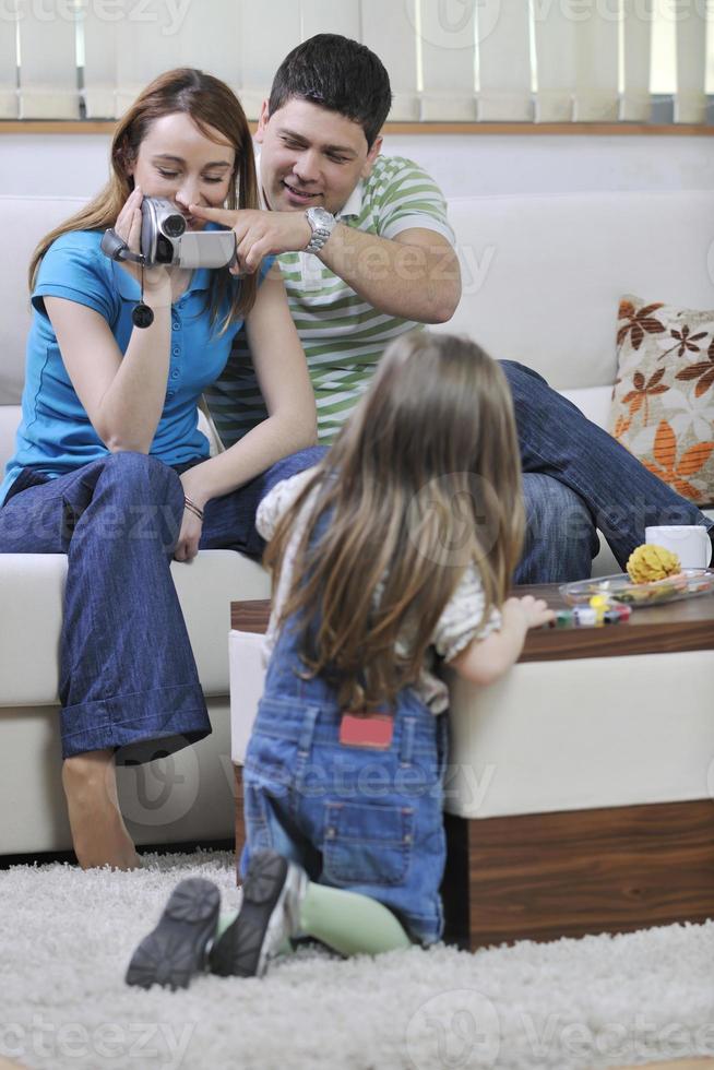 happy family special moments on video photo