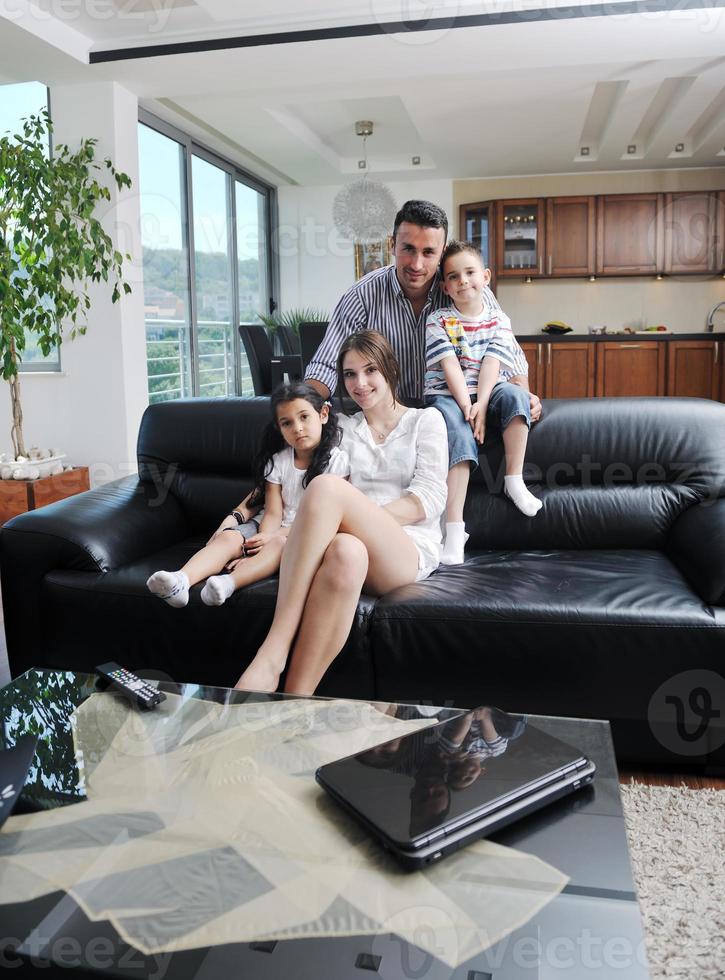 young family at home photo