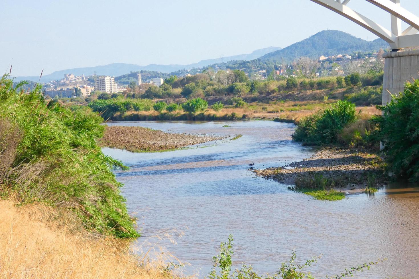 Bridge that crosses the Llobregat river near the city of Barcelona. photo