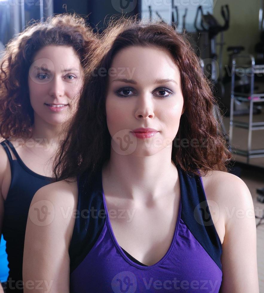 pretty girls in fitness club photo