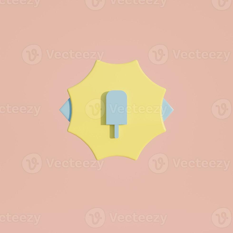 3d medal coin with ice cream icon photo
