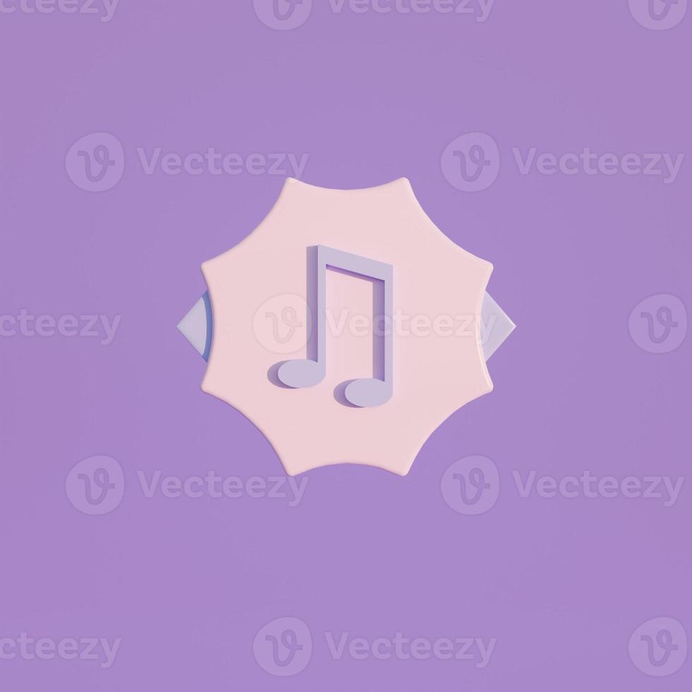 3d medal coin with music note icon photo