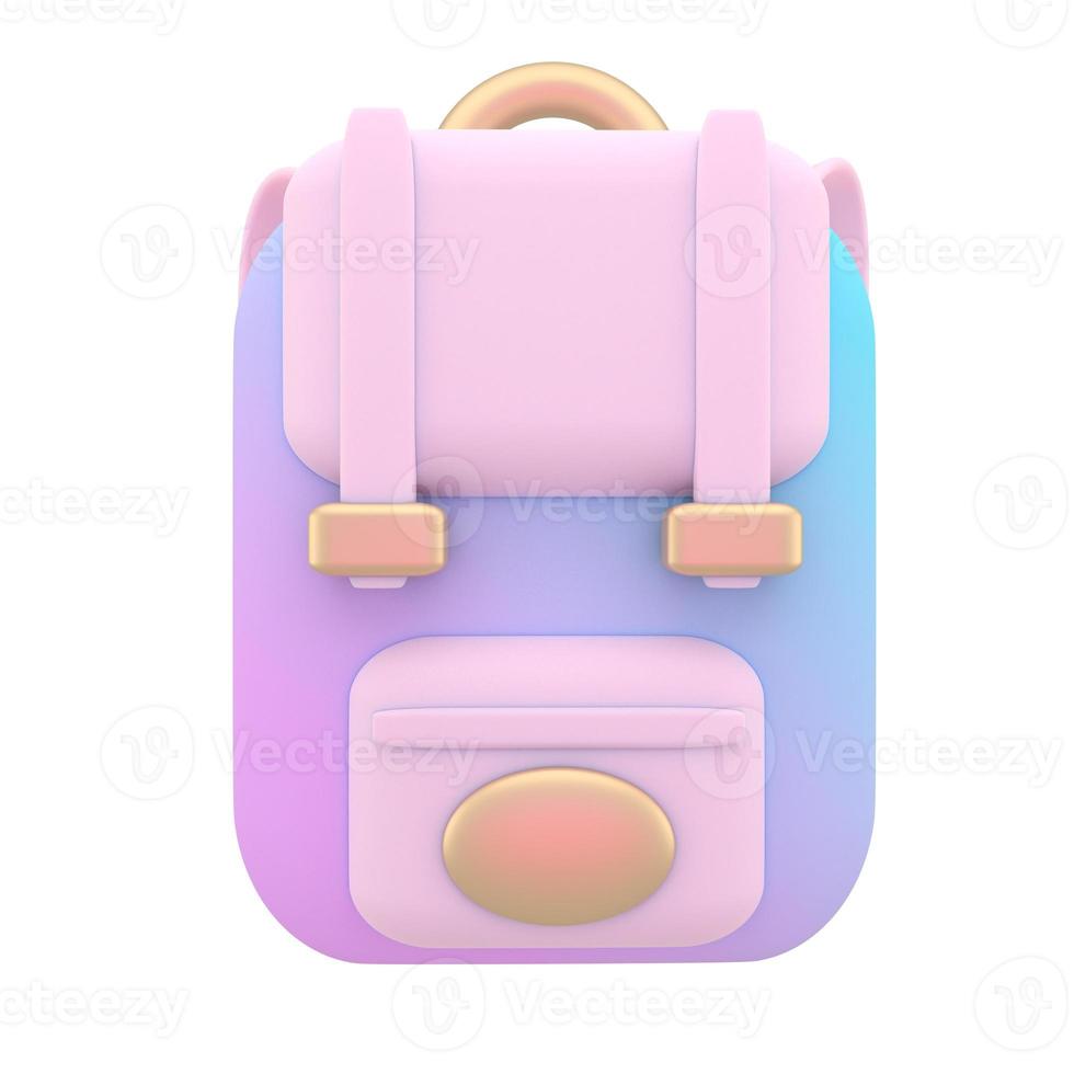 Bag backpack school education icon 3d render illustration. photo