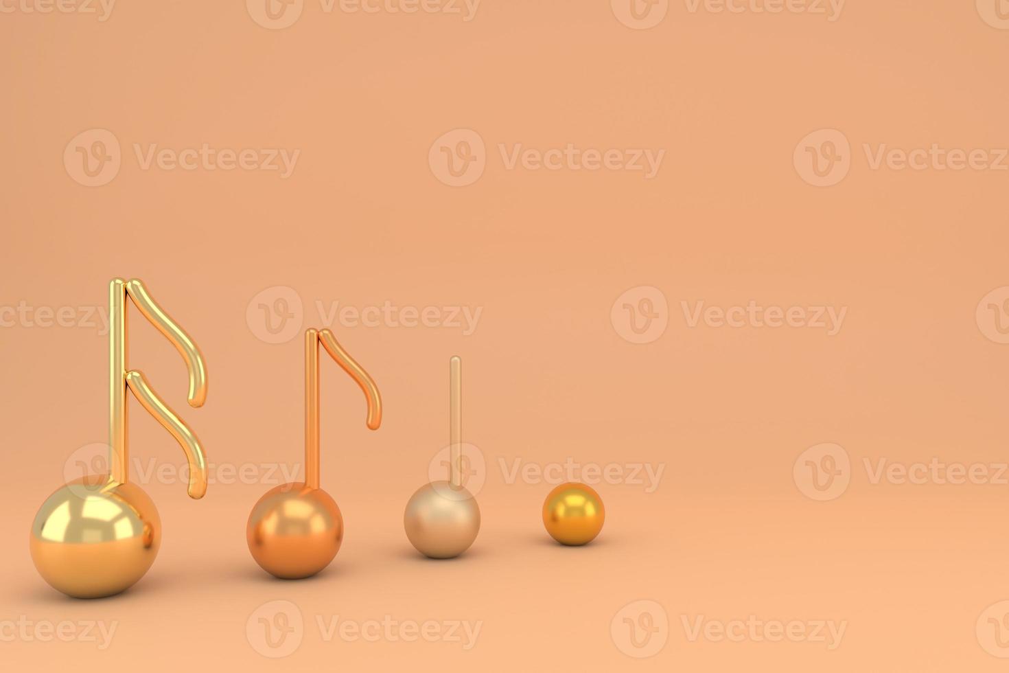3d illustration of music note. Music melody background. photo