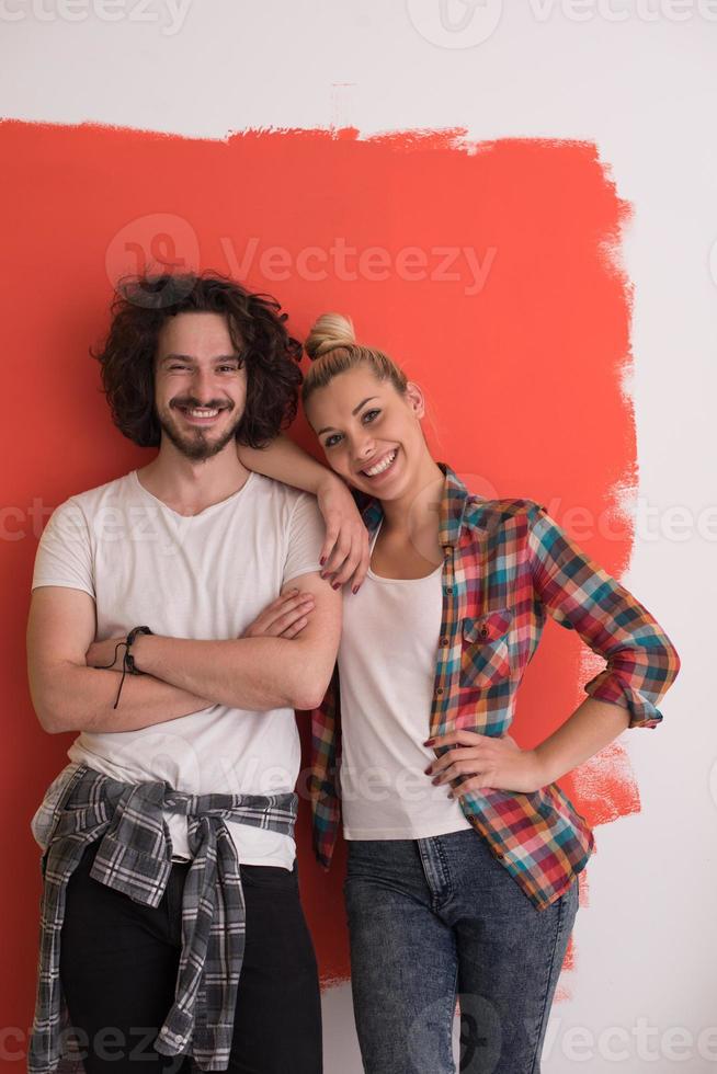 couple in love  over color background photo