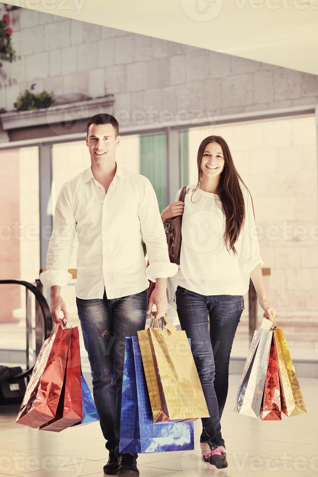 happy young couple in shopping photo