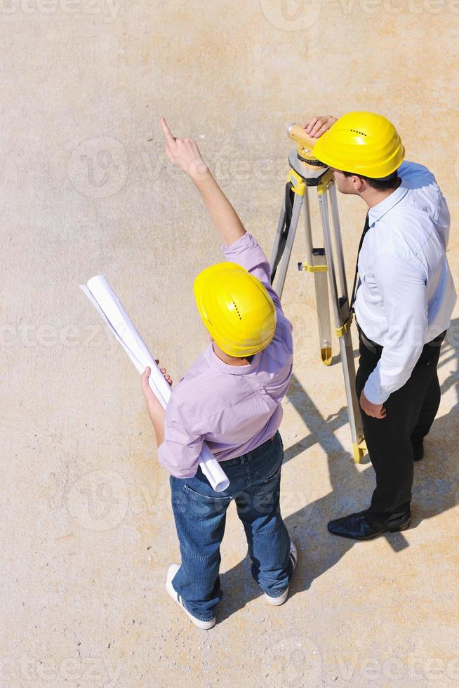 Team of architects on construciton site photo