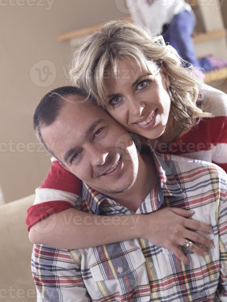 happy couple at home photo