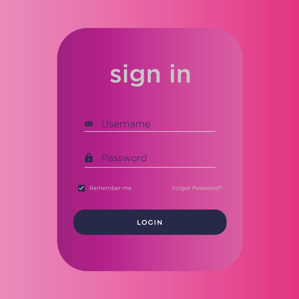 sign in, Vector template for your design, Website ui concept.