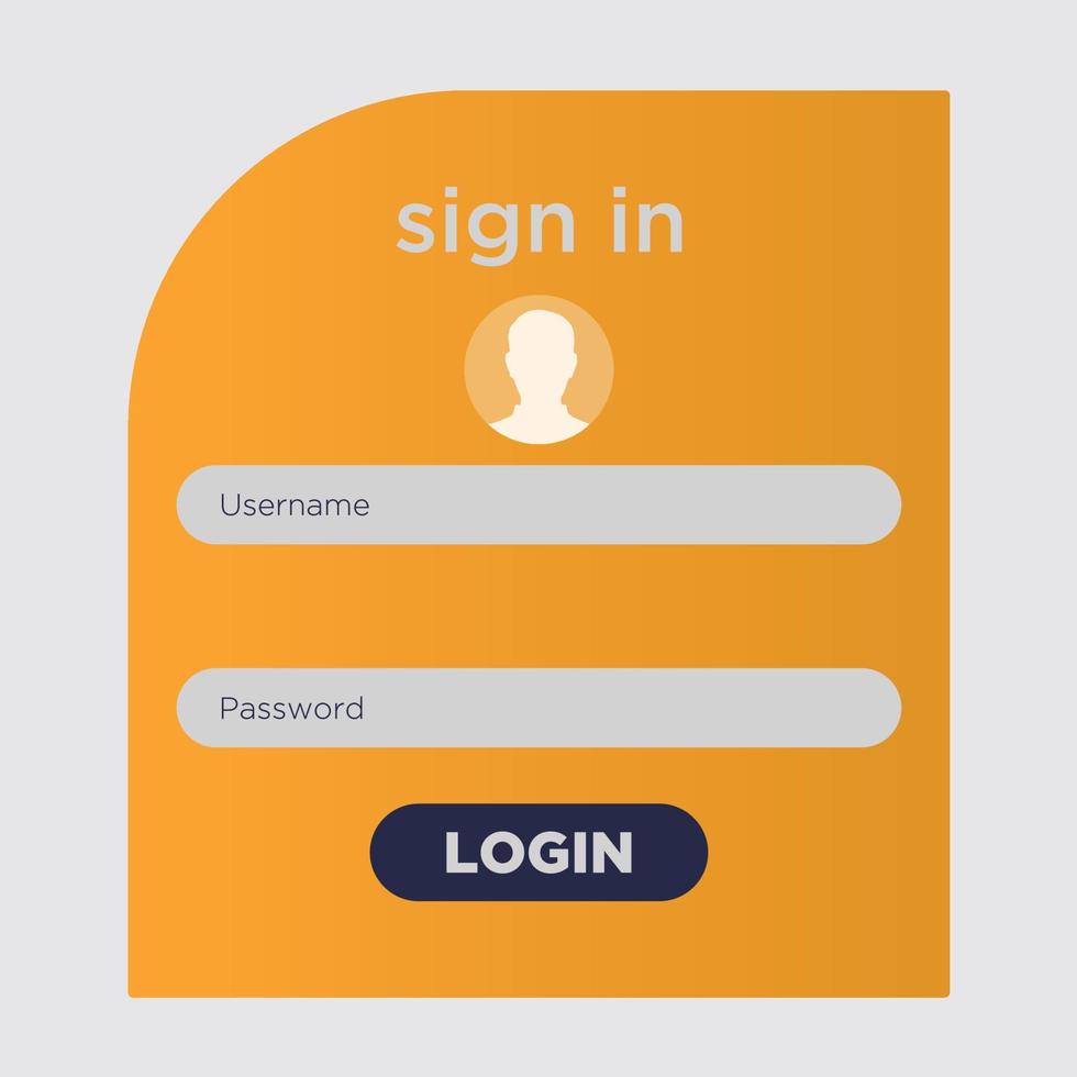 sign in.Vector template for your design. Website ui concept vector