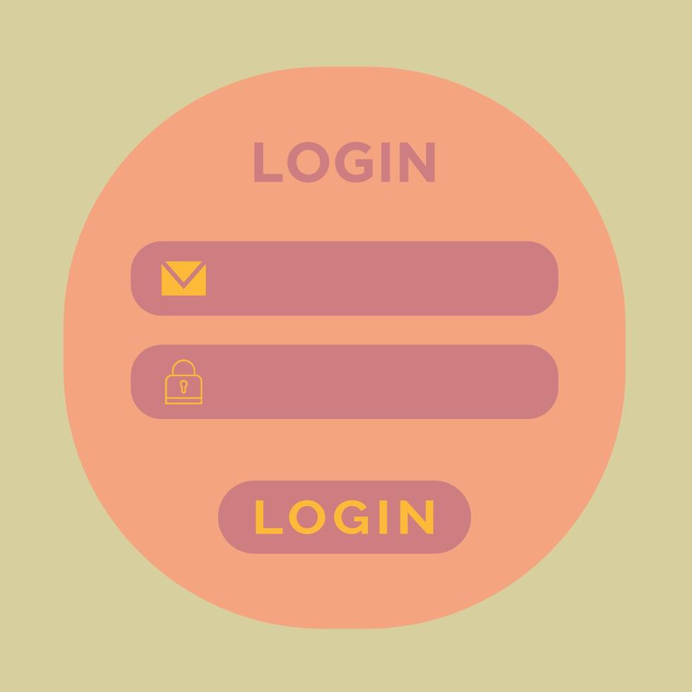 login form page. Vector template for your design. Website ui concept.