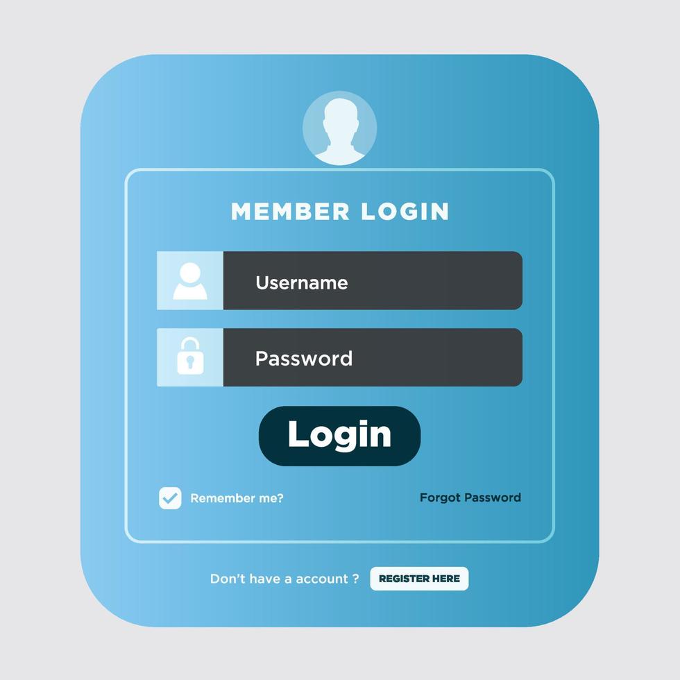 login form. vector design color from uniqe collection, illustration template.