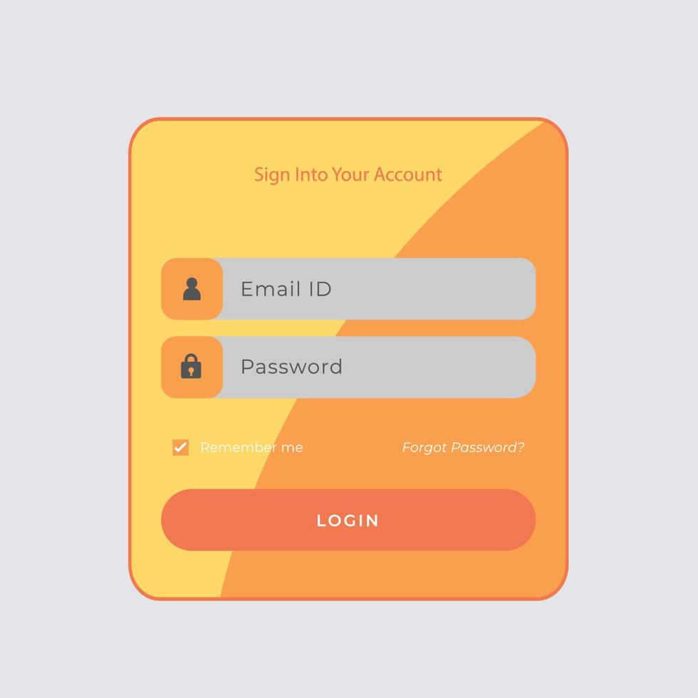 login panel, modern login page design template. vector