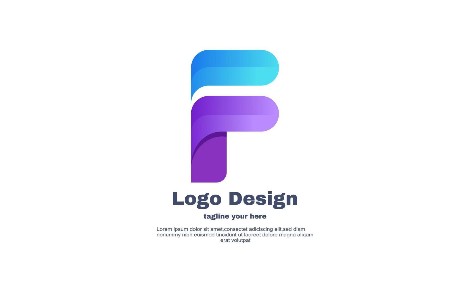 unique elegant f logo initial symbol design isolated on vector