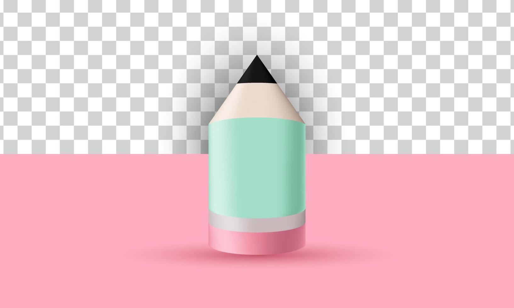 unique realistic drawing pencil art education icon 3d design isolated on vector