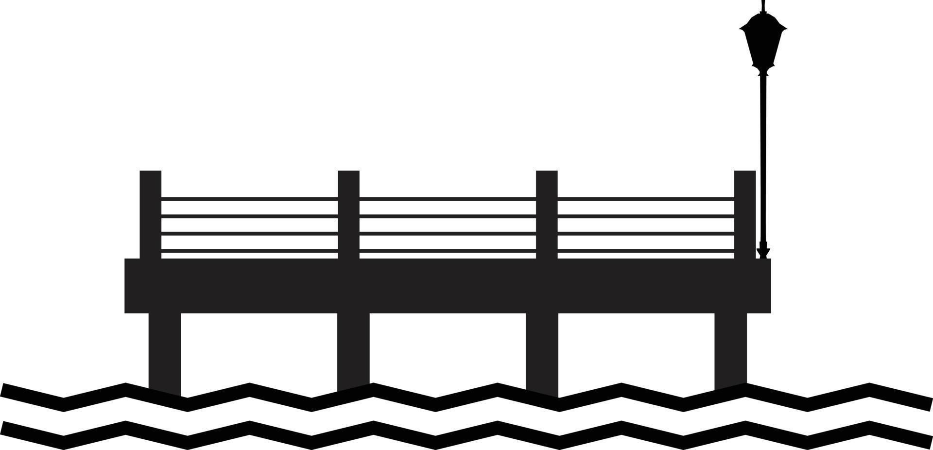 icono de muelle sobre fondo blanco. señal de muelle de mar. estilo plano vector