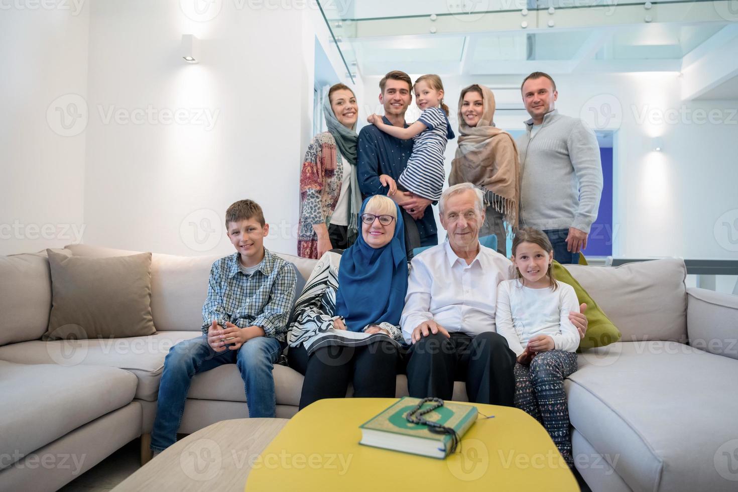 portrait of happy modern muslim family photo