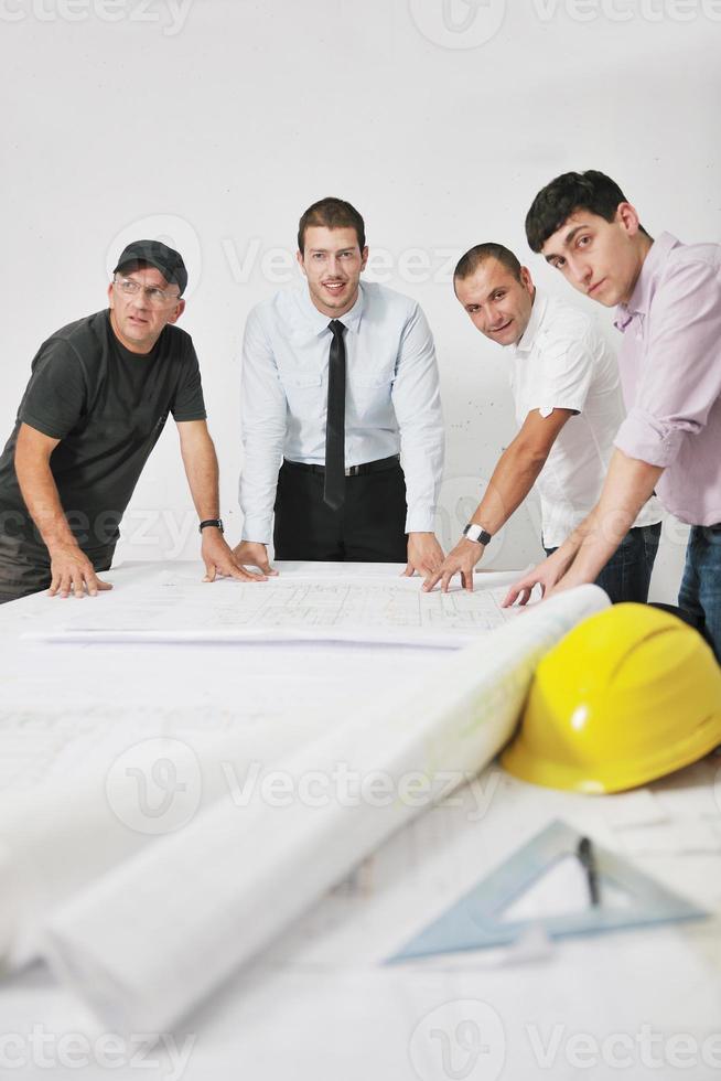 Team of architects on construciton site photo