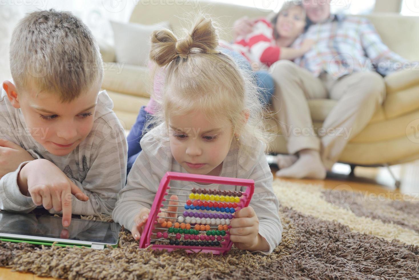 happy young family at home photo