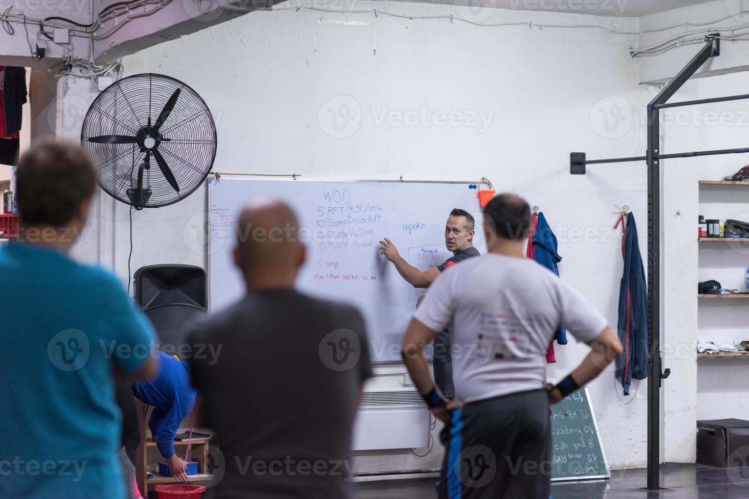Fitness class in gym photo