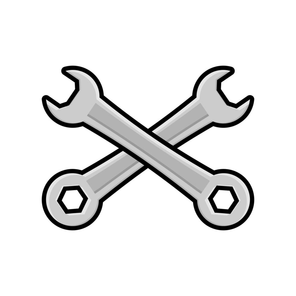 Wrench key hardware tool vector illustration