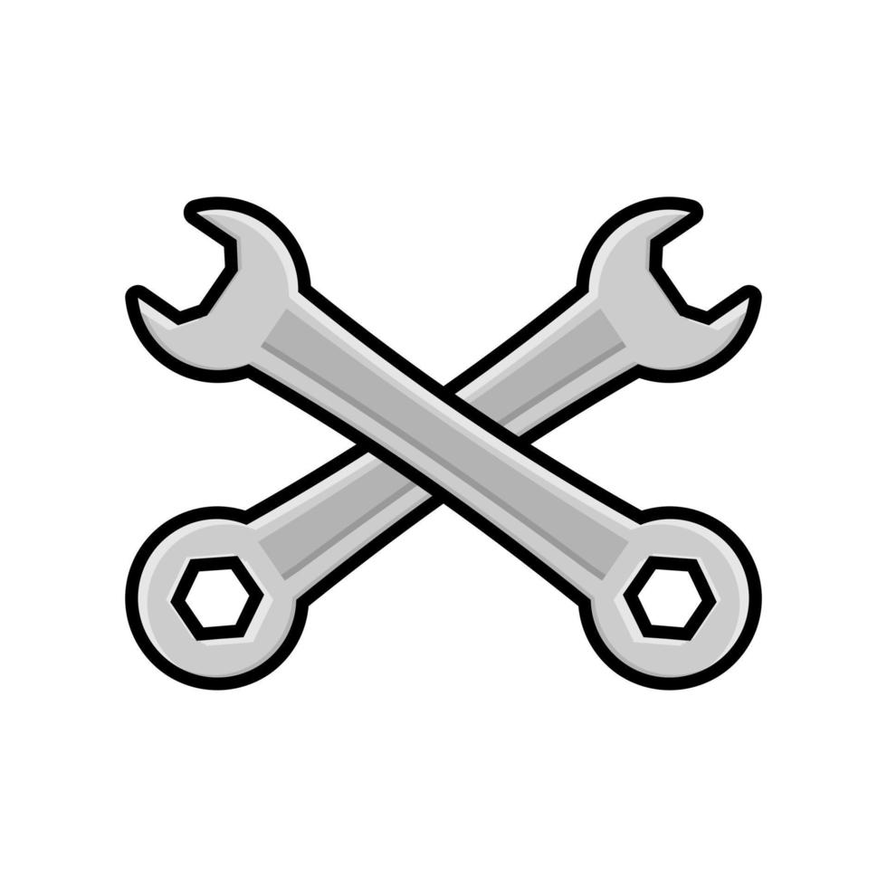 Wrench key hardware tool vector illustration