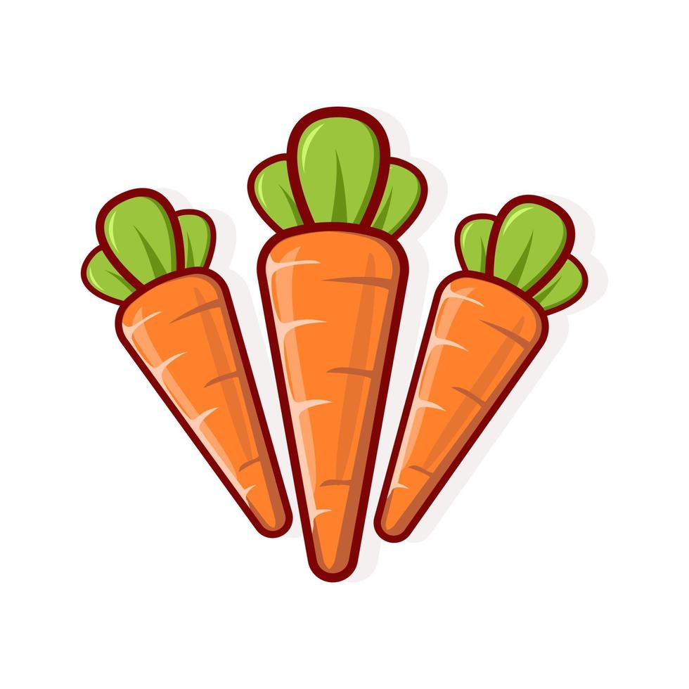 ilustración de un icono vegetal de zanahoria para el diseño de vectores de plantilla para niños