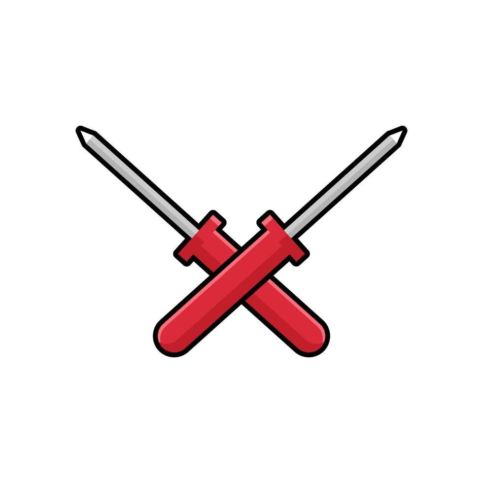 screwdriver repair tool vector illustration