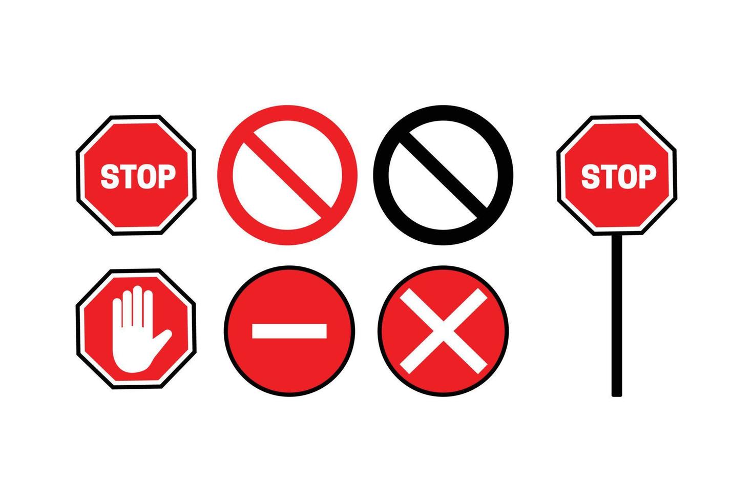 señal de stop establecida en vector