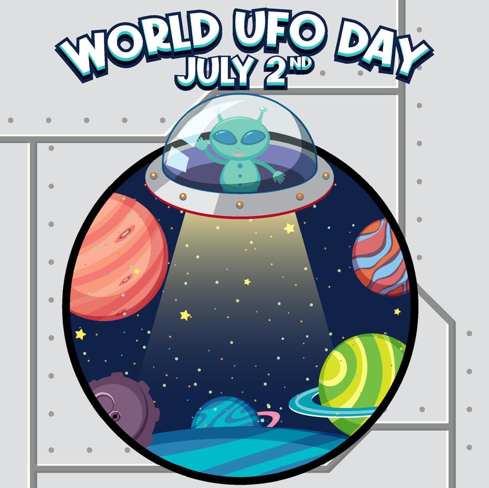 World UFO Day Poster Design vector