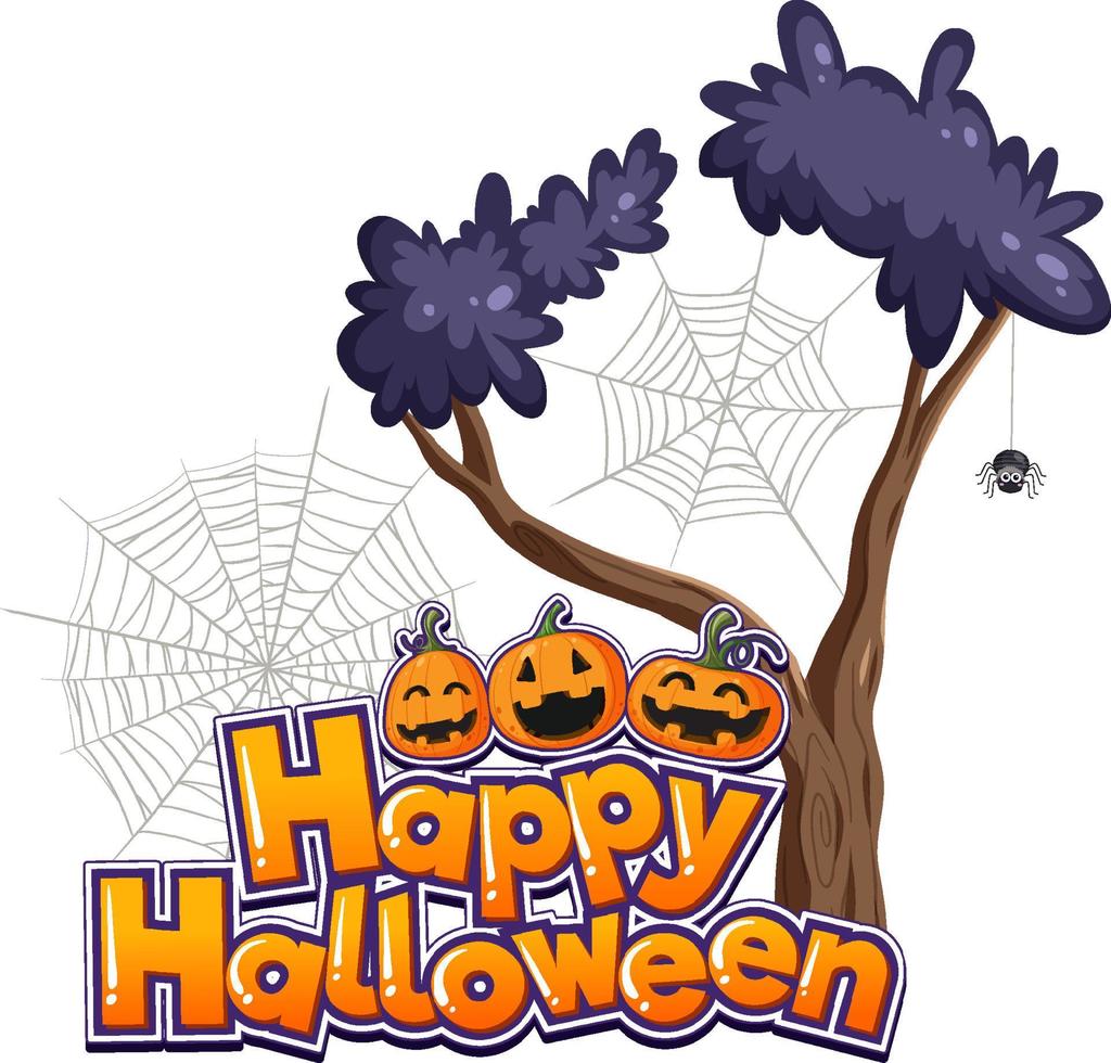 Happy halloween font logo vector