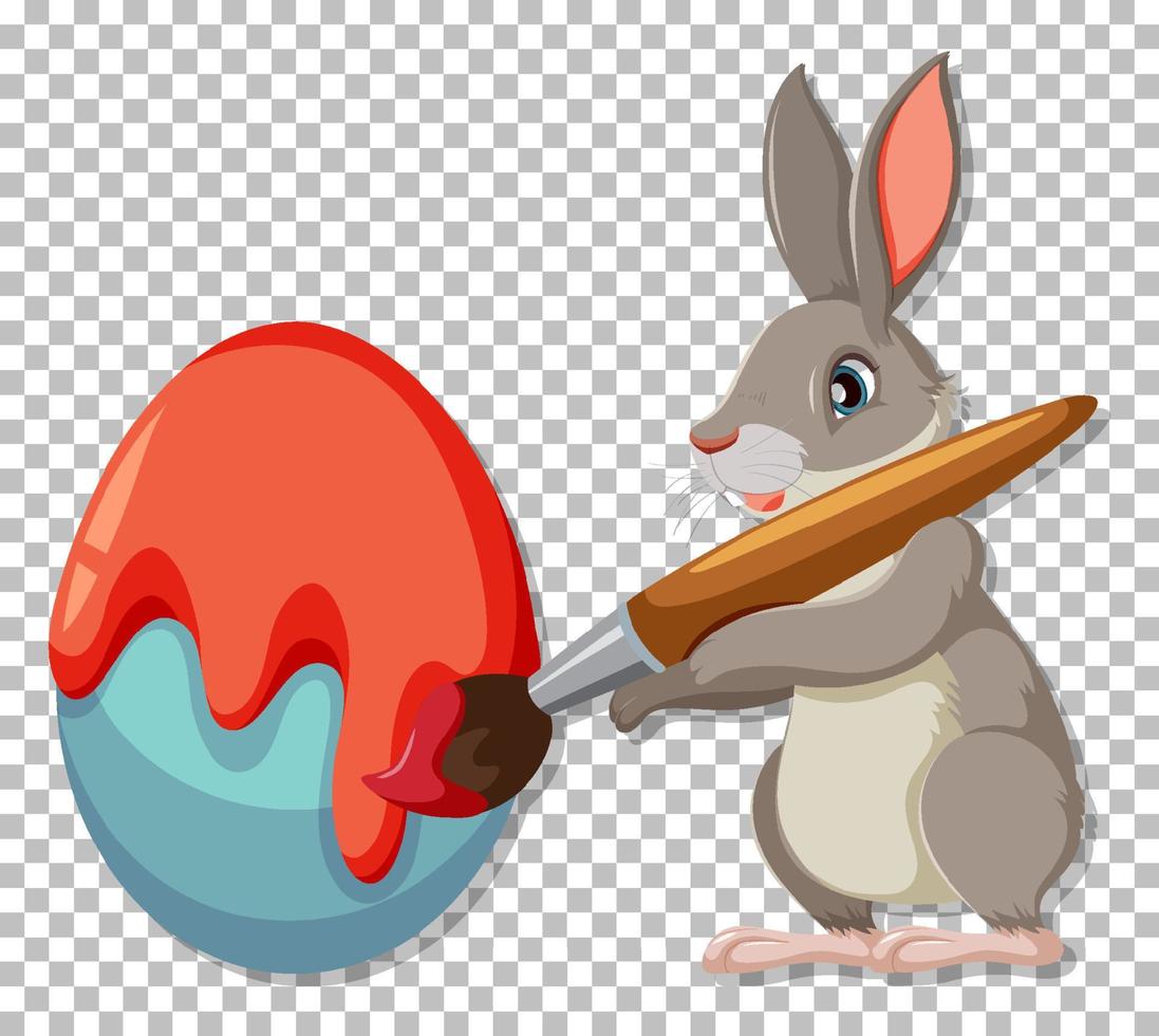 Cute rabbit on grid background vector