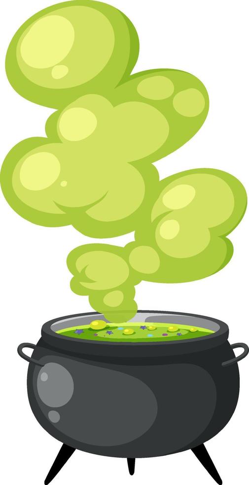 Witch magic potion pot on white background vector