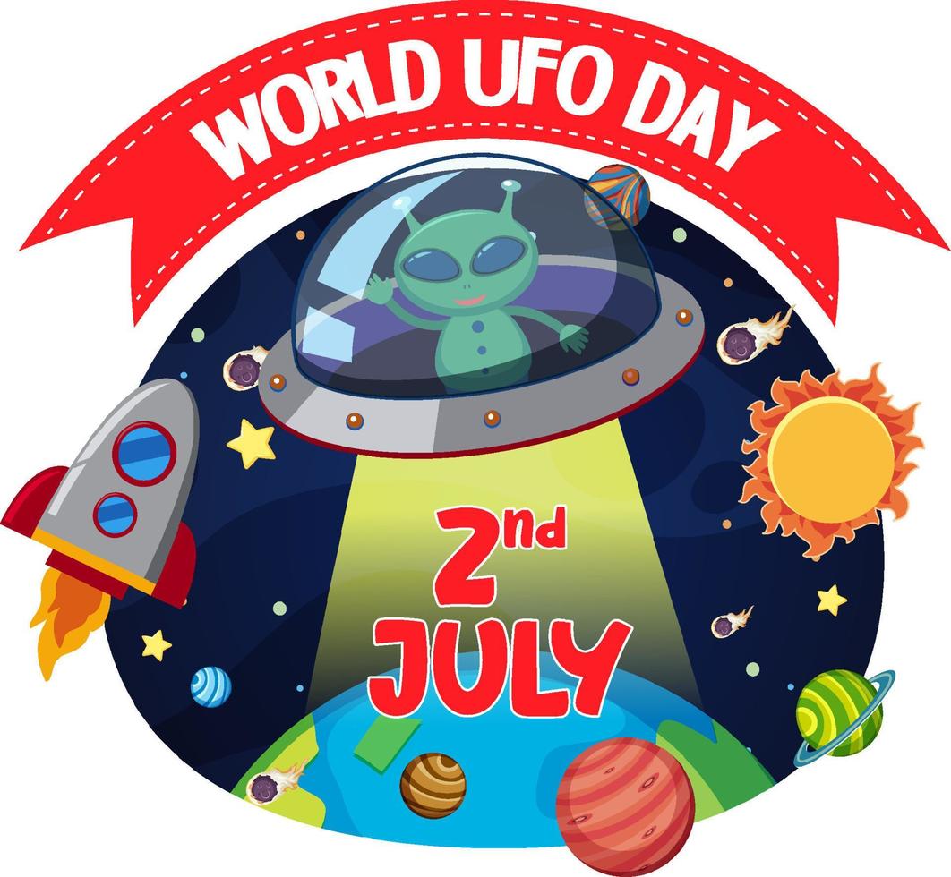 World UFO Day Poster Design vector