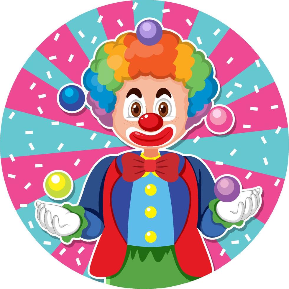 icono de payaso de circo sobre fondo blanco vector