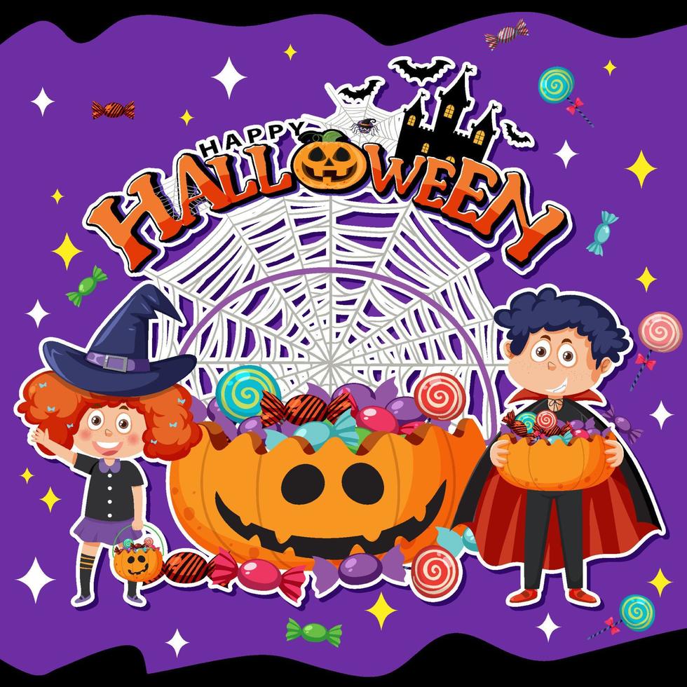 Happy Halloween Poster Template vector