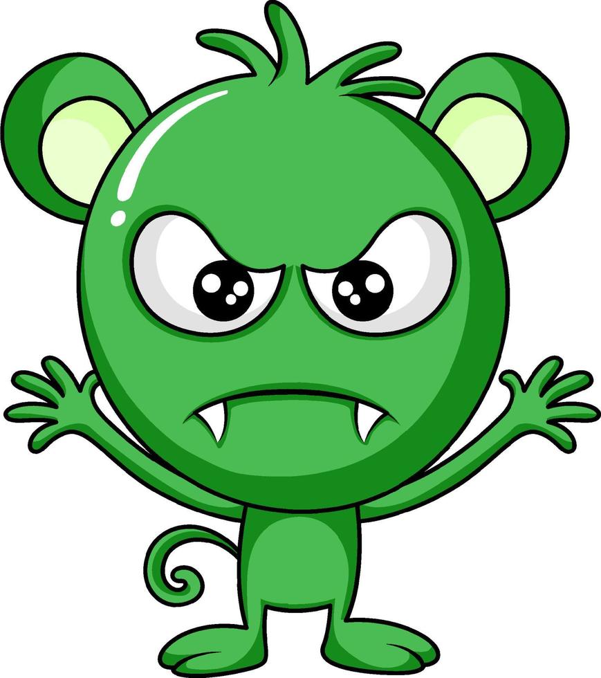 Cute monster with face expression vector