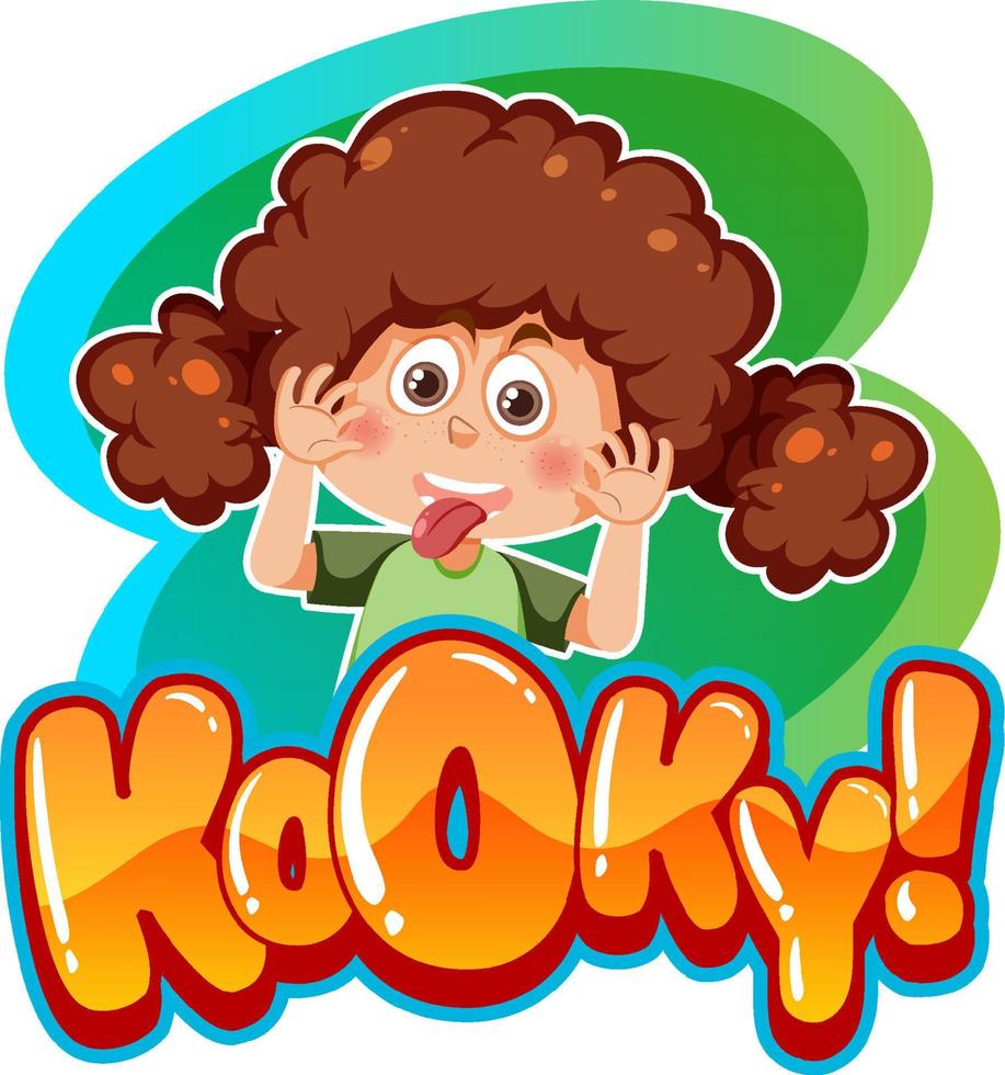 Playful cartoon character with kooky word expression vector