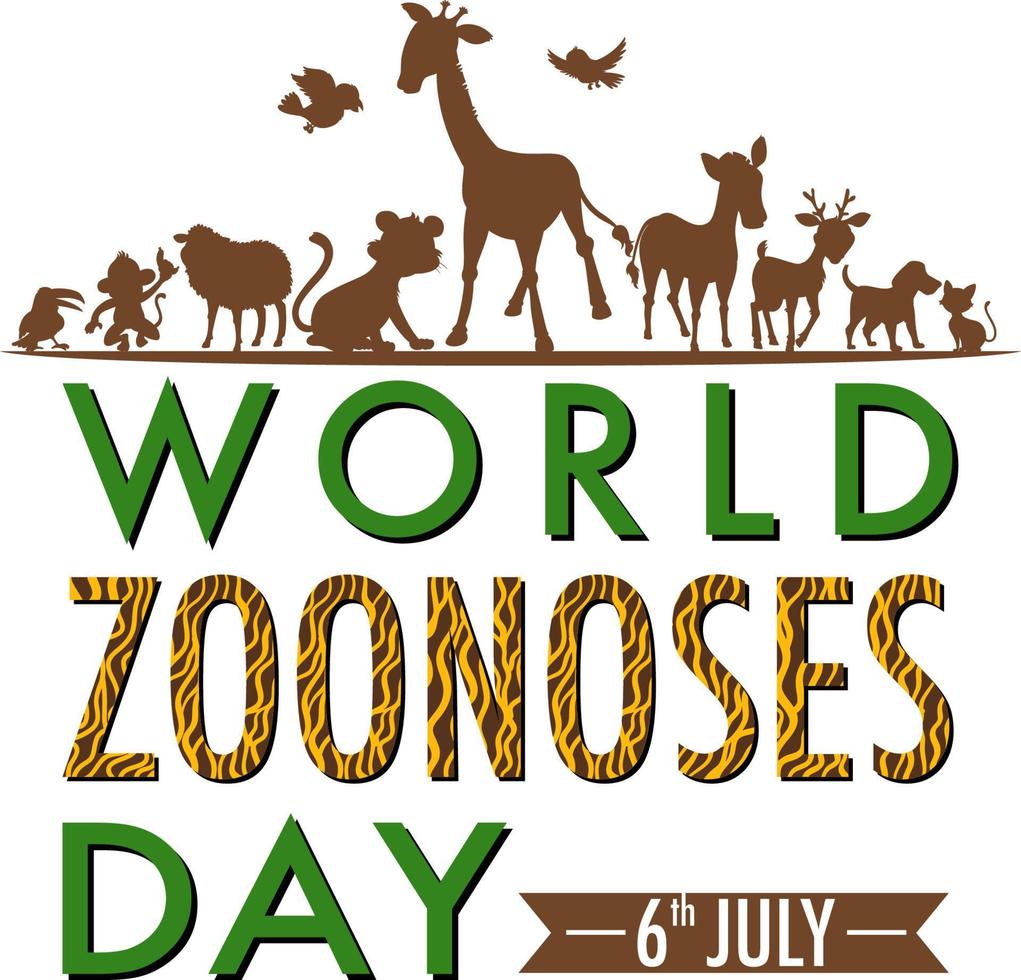 World zoonoses day banner design vector