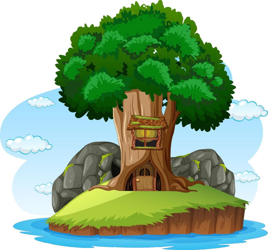 Big tree isolated cartoon vector